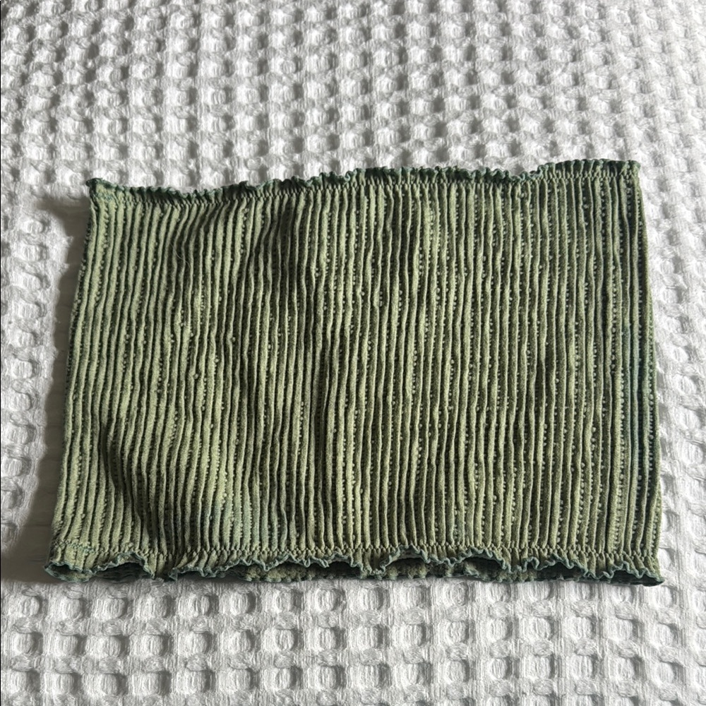 Green Ribbed Tube Top